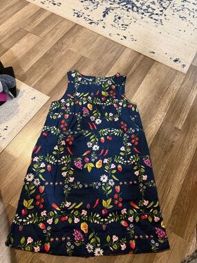 Old Navy Navy Floral & Fruit Print Sleeveless Dress